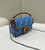 Fendi 8BS017 Mini Baguette Sky Blue canvas bag with FF embroidery 0159BS