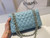 Chanel A01112 Flap Handbag Classic Bag Lambskin Light Blue Gold