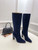 Fendi Women Shoes 8W8348AKXOF1GAA Cut High-heeled blue FF chenille boots 191943