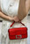 Fendi 8BS017 Baguette Mini Red Selleria bag with 309 hand-sewn Tpstitches 8610S