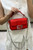 Fendi 8BS017 Baguette Mini Red Selleria bag with 309 hand-sewn Tpstitches 8610S