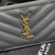 YSL Monogram Fragments Zippered Card Case In Grain De Poudre Embossed Leather 607915 Grey Gold