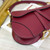 Dior M0446 Dior Saddle Bag M0447 Wine Red Goatskin Gold Hardware