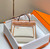 Hermes H084076CKAD Herbag Zip 31 Bag in Brown Hunter Leather and Canvas H60049