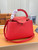 LV M43935 Louis Vuitton Capucines MM Taurillon Handbag Red