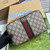 Gucci 760019 Gucci Savoy Toiletry Case With Web Brown