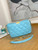 Chanel AS3476 HOBO Handbag Lambskin & Gold-Tone Metal Light Blue