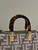 Fendi 8BS067 By The Way Mini Small Boston Jacquard FF fabric bag Gray