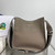 Prada Leather hobo bag 1BC073 Clay Gray