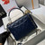 Chanel A92236 Flap Bag With Top Handle Lambskin & Gold-Tone Metal Navy Blue