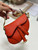 Dior S5685 Micro Saddle Bag With Strap Scarlet Orange Goatskin
