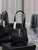 YSL 751240 Panier Small In Raffia And Vegetable-Tanned Leather Black