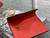 Dior S5611 Saddle Flap Card Holder Orange Red Grained Calfskin