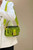 Fendi 8BR600 Medium Baguette Acid green sequin and leather bag 8601