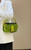 Fendi 8BR600 Medium Baguette Acid green sequin and leather bag 8601