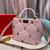 Valentino 2021 Roman Stud The Handle Bag In Nappa 0097L Light Pink