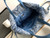 Chanel 22 Backpack AS3859 Denim Blue canvas With Sliver Logo