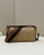 Fendi 8BR600 Baguette Medium Apricot bag with FF embroidery