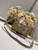 Dior M0613 Small Lady D-joy Bag Green Cannage Lambskin with Gold-Finish Butterfly Studs