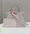 Fendi 8BN321 Peekaboo ISeeU Medium Beige interlace leather bag 80138L