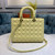Dior M0566 Large Lady Dior Cannage Calfskin Bag Yellow