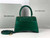Balenciaga 59283328 Hourglass Top Handle in Dark Green Suede Calfskin with Rhinestones