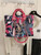 Chanel A66941 Medium Tote Printed Velvet Wooden Pearls & Gold-Tone Metal Red & Multicolour