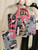 Chanel A66941 Medium Tote Printed Velvet Wooden Pearls & Gold-Tone Metal Red & Multicolour