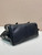 Prada 1BG645 Route medium leather tote bag Black
