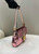 Fendi 8BR792 Medium Baguette 1997 Rose Red Satin Bag with Sequins 8528