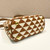 Prada 1BA906 Galleria embroidered fabric bag Brown and Beige