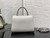 Valextra WBES0036028 Iside Top Handle micro Bag Light Gray
