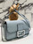 Fendi 8BS017 Baguette Mini Blue Selleria bag with 309 hand-sewn Tpstitches 8610S