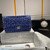 Chanel A01112 Flap Classic Handbag Tweed & Gold-Tone Metal Blue