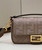 Fendi 8BR600 Baguette Medium Brown bag with FF embroidery