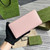 Gucci 772642 Zip Around Wallet With Gucci Script Light Pink