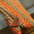 Prada 1BG392 Large Crochet tote bag Nature With Orange