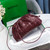 BV 585852 Bottega Veneta Mini Pouch intrecciato leather clutch with strap Wine Red