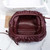 BV 585852 Bottega Veneta Mini Pouch intrecciato leather clutch with strap Wine Red