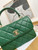 Chanel Small Trendy CC Flap Bag With Top Handle Lambskin bag A92236 Green Gold