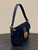 Fendi 8339 Baguette Middle Age Solid Color Series Underarm Bag Black