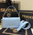 Fendi 8BR801 Baguette brooch Fendace Blue leather 8563 bag