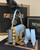 Fendi 8BR801 Baguette brooch Fendace Blue leather 8563 bag