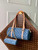 LV M46830 Louis Vuitton Papillon Handbag Denim Blue