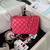 Chanel AS4140 Camellia Embossed With top Handle Bag Rose red