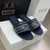 Dior Women's Shoes Dway Slide Diamond Embroidered KCQ166ERC Navy blue