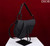 Dior M0456 Mini Saddle Bag With Strap plain matte Black Calfskin
