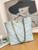 Chanel AS3519 CHANEL19 Shopping Bag Shiny Lambskin Light Blue