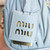 MiuMiu 5BB123 Matelassé nappa leather handbag Cornflower Blue