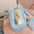 MiuMiu 5BB123 Matelassé nappa leather handbag Cornflower Blue